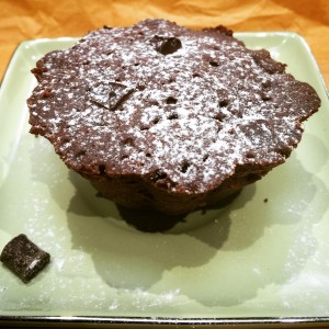 Gâteau au chocolat et pépites de chocolat  au micro-onde 1er